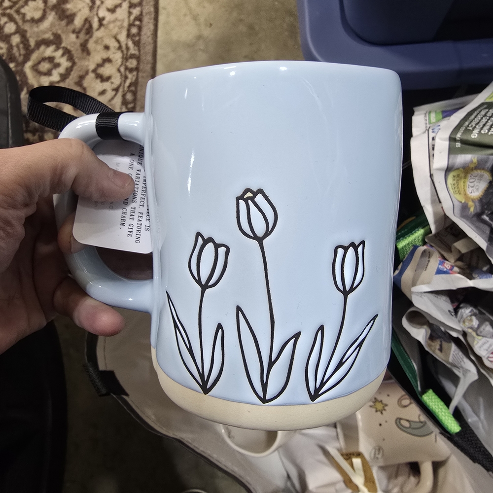 Rae Dunn Light Blue Tulip Mug